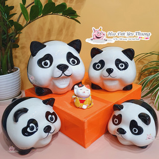 Gấu trúc tiết kiệm gốm sứ ống heo đất, lợn đất đựng tiền ( size 3 và size 4) trang trí, quà tặng, decor