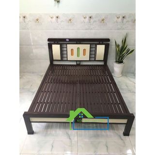 Giường sắt kiểu gỗ 1m4 x 2m