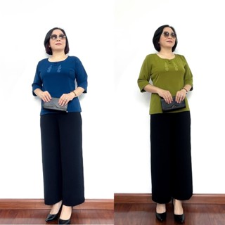 [Mã 44FASHIONSALE357 giảm 10K đơn 50K] Bộ đũi trung niên cho bà cho mẹ - Tay lỡ quần dài