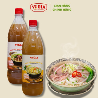 Combo 2 chai nước cốt Phở Gà - Phở Bò  Vị Gia 1kg cho bữa ăn ngon tại nhà