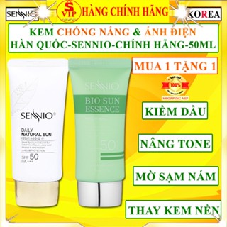 Kem chống nắng cho da dầu mụn Sennio chính hãng hàn quốc KCN vật lý kem nền trắng da cho nam nữ da nhờn khô nhạy cảm tốt