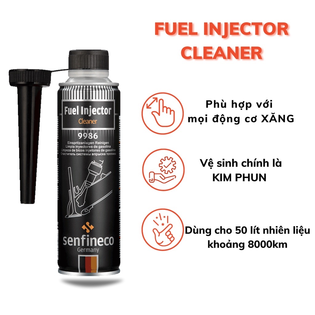 Senfineco 9986 Phụ Gia Súc Béc, Vệ Sinh Kim Phun Xăng - Fuel Injection Cleaner [300ML]