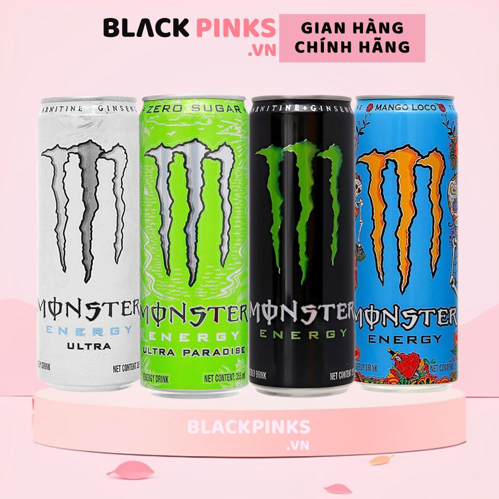 Thùng 24 lon nước tăng lực Monster Energy/Energy Ultra/Mango vị xoài/Ultra Paradise lon 355ml