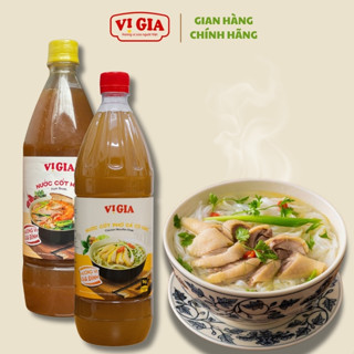 Combo 2 chai nước cốt Phở Gà - Heo Vị Gia 1kg, chỉ với 5p cho một tô phở thơm ngon tại nhà.