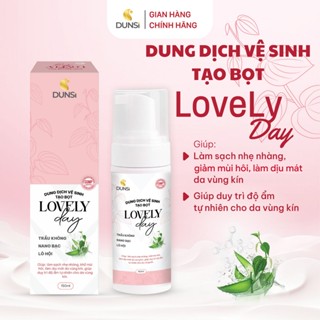 Dung Dịch Vệ Sinh Tạo Bọt LoveLy Day 150ml - Triết Xuất Trầu Không, Lô Hội, Bạc Hà The Mát (Có Che Tên) - Dunsi