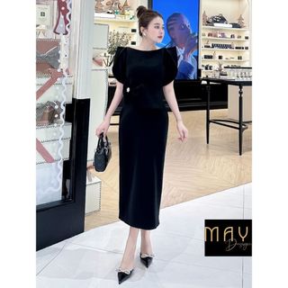 Váy Đen Nữ Dài Dự Tiệc Thiết Kế MAY O30 Chất Liệu Trượt Dior Tặng Tag Đá – Đầm Nữ Dự tiệc Sang Trọng Chuẩn MAY