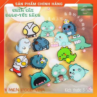 Trâm cài balo,ghim cài balo túi xách,Sticker cài hình KHỦNG LONG dễ thương,KT 3-5cm nhựa acrylic-3 MIỀN FOOD VINA