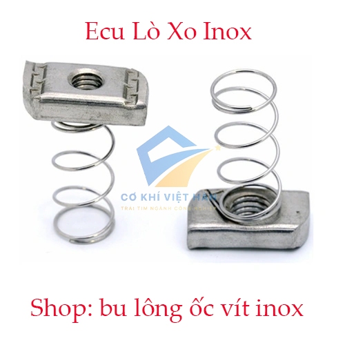 Ecu lò xo inox 304, đai ốc lò xo inox, tán lò xo inox