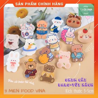 Ghim cài Balo túi ví,Trâm cài balo HOẠT HÌNH GẤU dễ thương,kích thước 3-5cm nhựa acrylic chắc chắn-3mienfoodvina