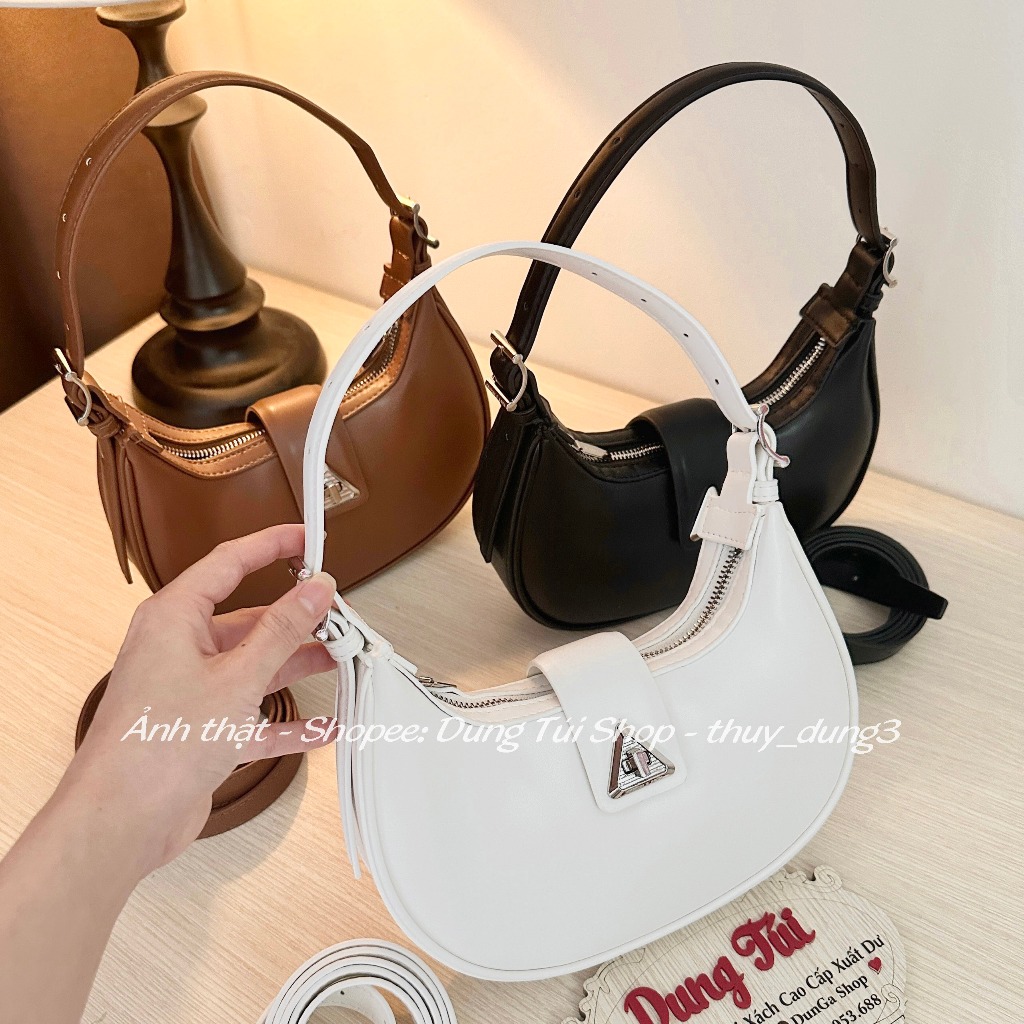 Túi xách nữ kẹp nách + đeo chéo size 19 chuẩn form kiểu dáng đi chơi đi tiệc CK2-50271205 full màu