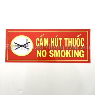 Bảng cấm lửa, cấm hút thuốc chất liệu decal cán tôn bạc
