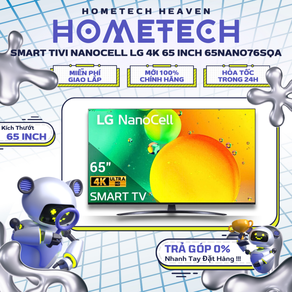 ☑️ 65NANO76SQA - Smart Tivi NanoCell LG 4K 65 inch 65NANO76SQA -Hàng Chính Hãng