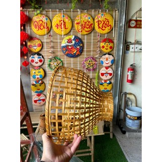 Đèn Mây Tre Hình Chao Rổ Size 36cm x H 25cm