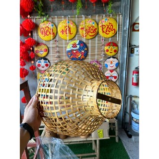 Đèn Mây Tre Hình Chao Rổ Size 36cm x H 25cm