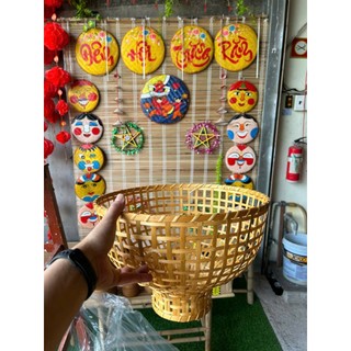 Đèn Mây Tre Hình Chao Rổ Size 36cm x H 25cm
