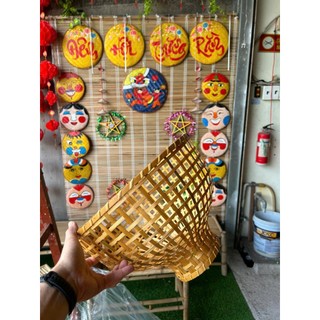 Đèn Mây Tre Hình Chao Rổ Size 36cm x H 25cm