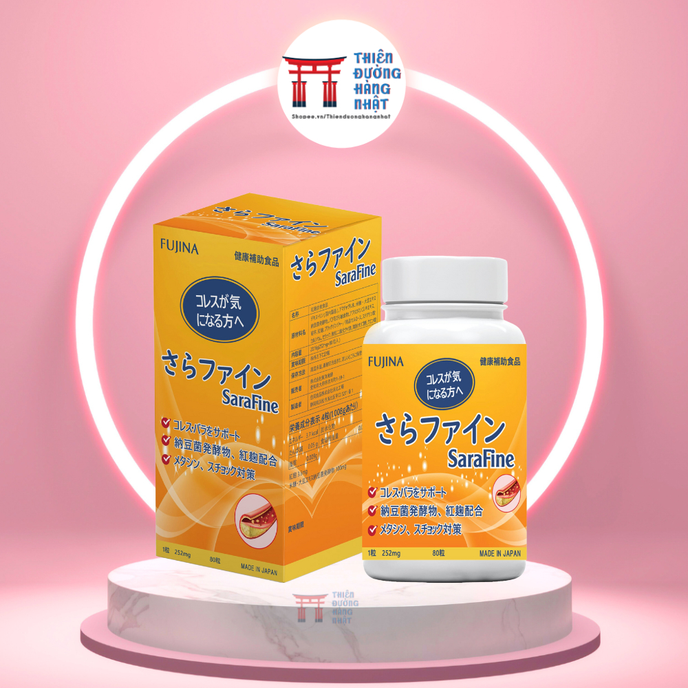 Viên hỗ trợ giảm mỡ máu SaraFine Nhật Bản 80 viên giúp giảm tình trạng gan nhiễm mỡ