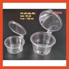 1000 cái Hủ Sốt Nhựa Pet Nắp Liền 4Oz UKP ( 110-120ml)
