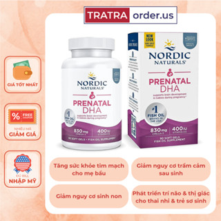 Viên uống cung cấp Omega3 + Vitamin D3 cho mẹ bầu Nordic Naturals Prenatal DHA 90 viên hàng Mỹ