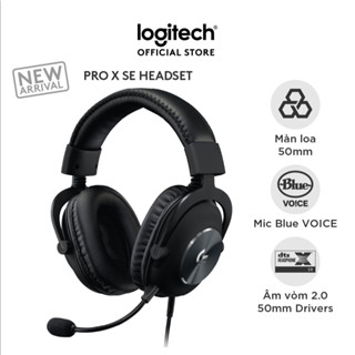 Tai nghe gaming có dây Logitech G Pro X SE, Mic tháo rời, âm vòm 7.1,đệm Memory Foam, màn loa 50 mm