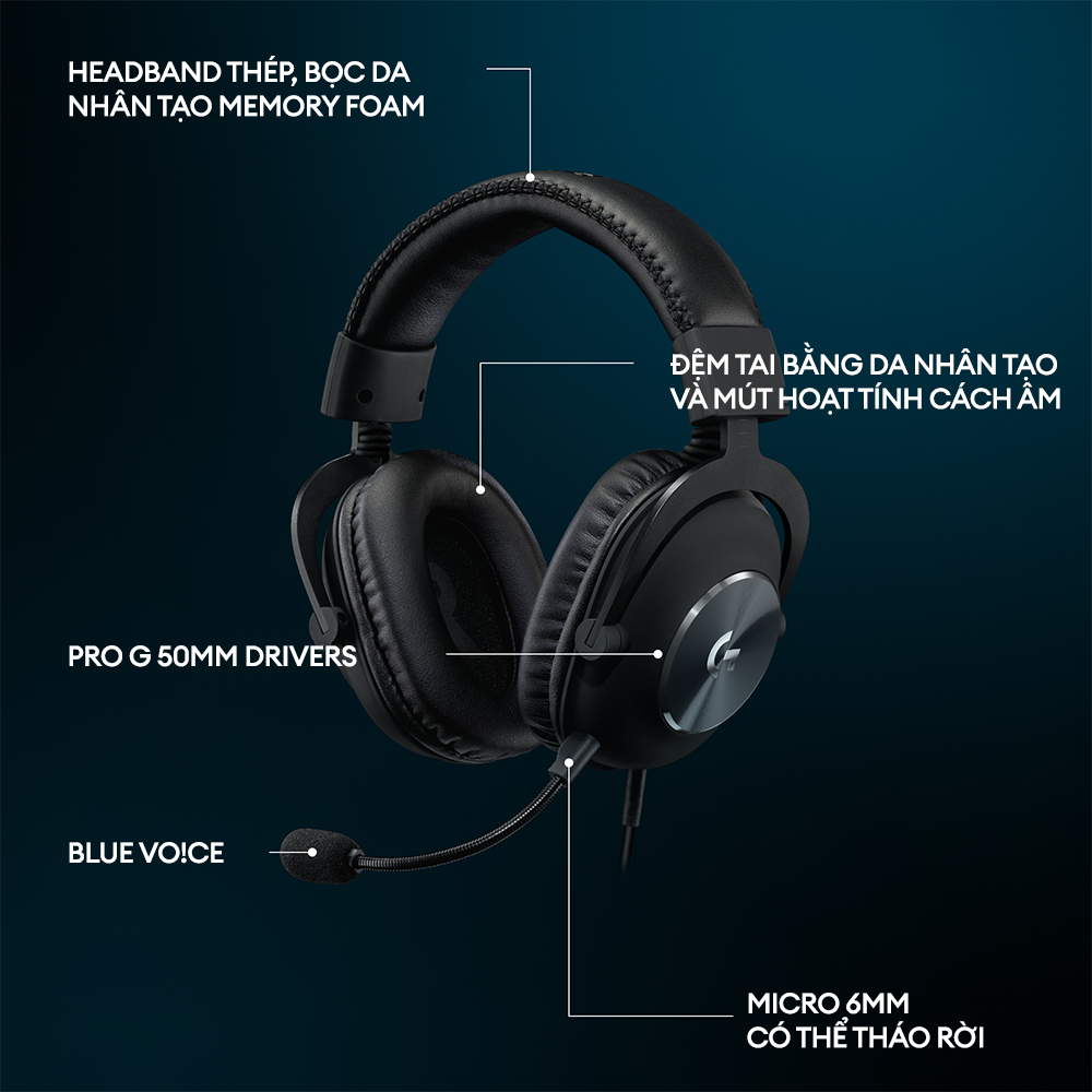 Tai nghe gaming có dây Logitech G Pro X SE, Mic tháo rời, âm vòm 7.1,đệm Memory Foam, màn loa 50 mm | BigBuy360 - bigbuy360.vn