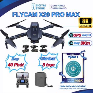 Flycam X20 Pro Max camera 6K Ultra, Drone có Gimbal chống rung 3 trục Định vị GPS, Pin 11.1v 3300mAh