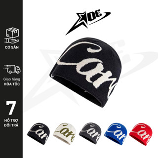 (Có sẵn) AOE STUDIO- Mũ len beanie nữ nam Y2K mũ dệt kim in chữ giúp giữ ấm mùa đông phong cách cá tính Hàn Quốc