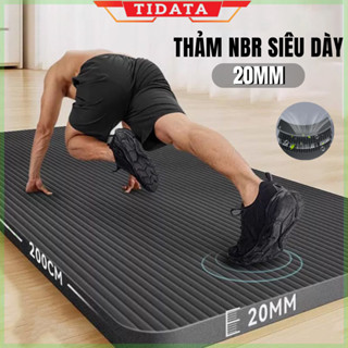 Thảm tập gym TIDATA chất liệu NBR siêu dày 20mm chống trượt, chống nước