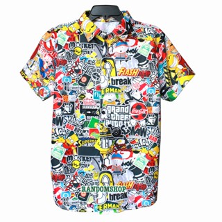 Áo sơ mi hoạt hình nhiều họa tiết chất liệu kate lụa mềm mát nam nữ đều mặc đẹp