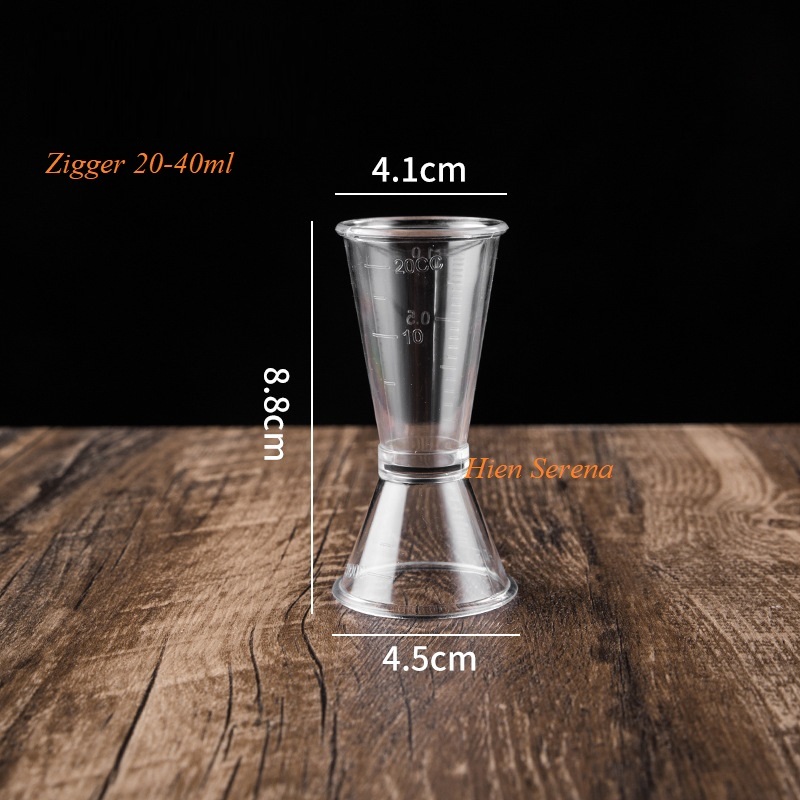 zigger - ly đong 2 đầu nhựa pha chế