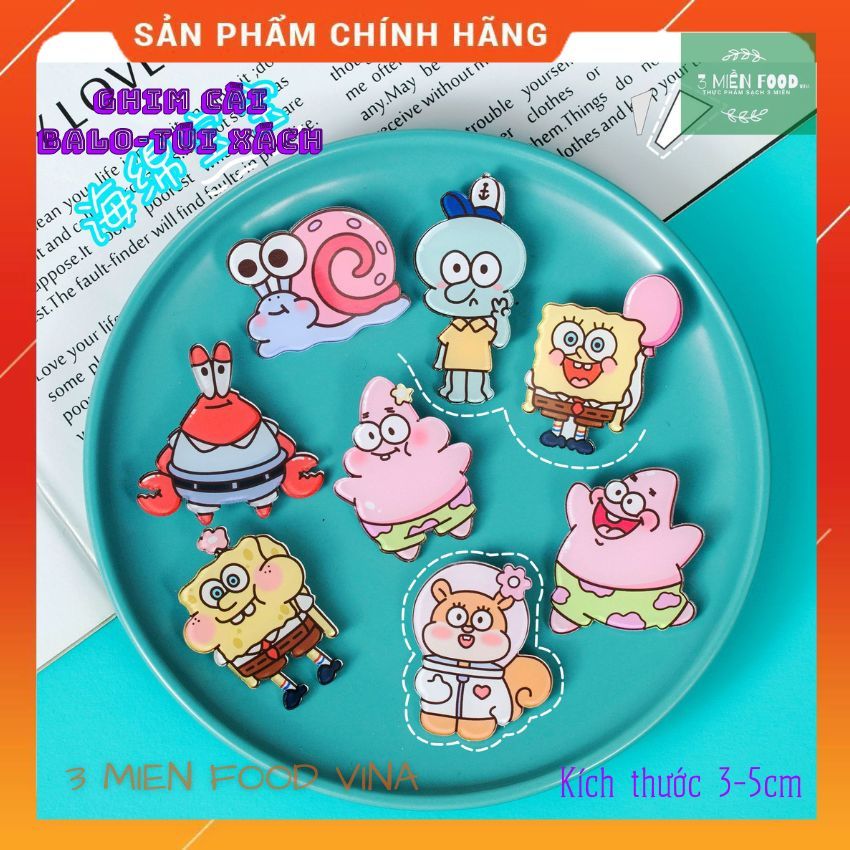 Ghim cài balo túi xách,huy hiệu cài túi xách hình BỌT BIỂN dễ thương,KT 3-5cm nhựa acrylic-3 miền food vina