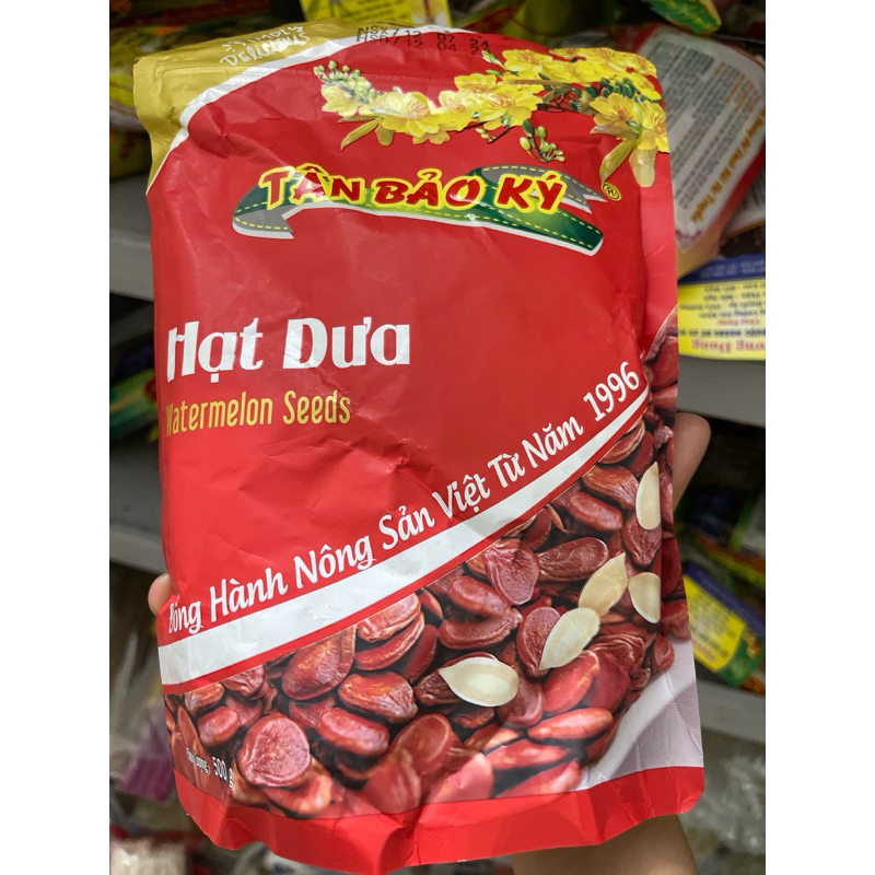 Hạt dưa Tân Bảo Ký  không phẩm màu 500gr mẫu mới
