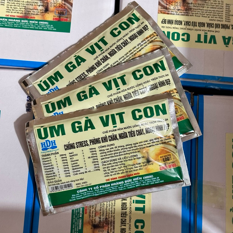 Combo 10 gói [RẺ VÔ ĐỊCH] ÚM GÀ VỊT CON hỗn hợp các vitamin giúp gia cầm non từ giai đoạn chuyển hóa lòng đỏ