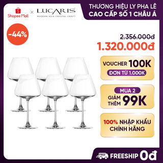 Bộ 6 Ly Uống Rượu Vang Đỏ Pha Lê Cao Cấp Lucaris Elegant Red 590ml Nhập Khẩu Chính Hãng Sang Trọng - Desire S10ER21