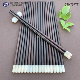 Đũa gỗ Trắc tròn đầu xà cừ trắng an toàn cho sức khỏe - CTH707TT