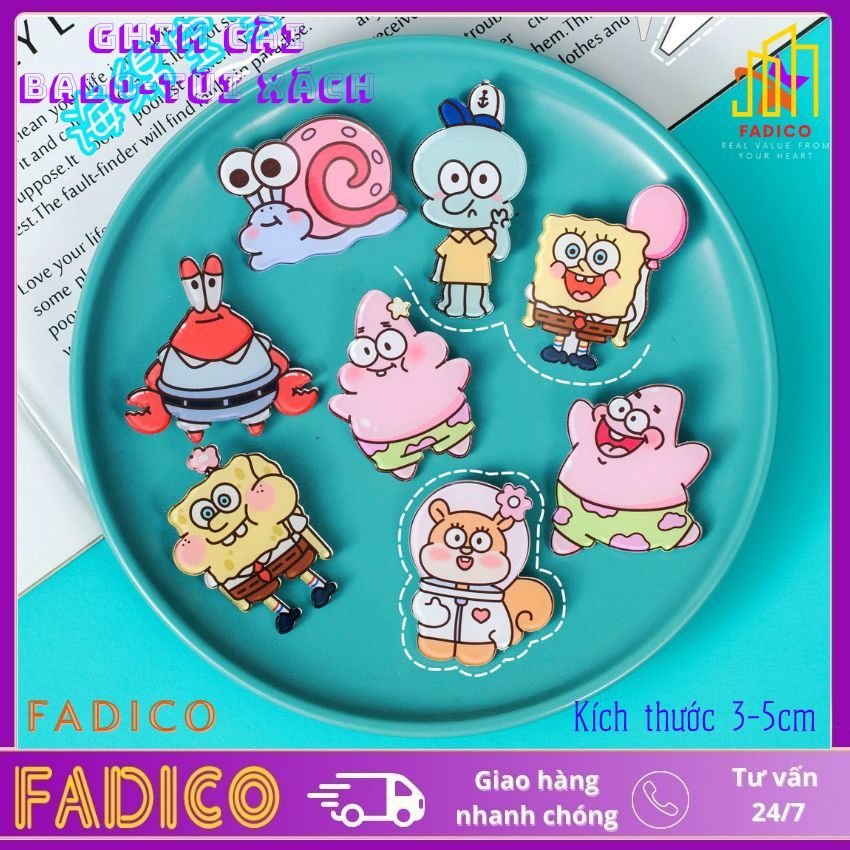 Ghim cài balo túi xách,Sticker cài túi xách hình BỌT BIỂN dễ thương,kích thước 3-5cm nhựa acrylic-FADICO