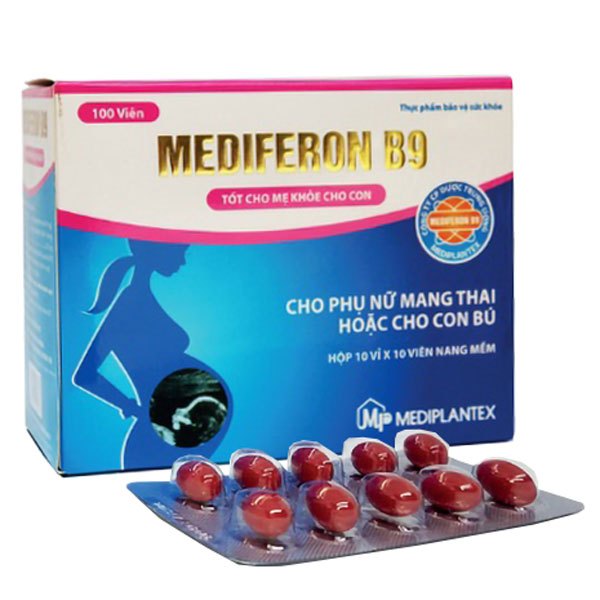 Mediferon B9 Mediplantex Hộp 100 viên - Hỗ trợ bổ sung sắt - acid folic