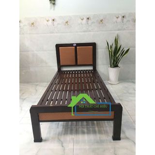 Giường sắt hộp kiểu gỗ 1m x 2m