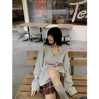 [ Bigsize 55-100kg] Set 2 áo hoodie mũ trễ vai cách điệu + áo yếm sexy nữ tính trendy