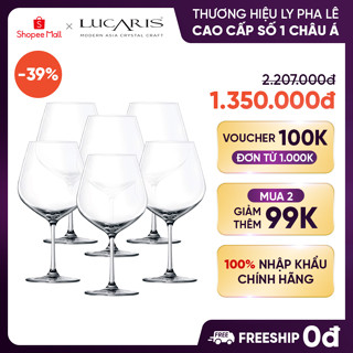  Bộ 6 Ly Uống Rượu Vang Đỏ Pha Lê Cao Cấp Lucaris Burgundy 740ml Nhập Khẩu Chính Hãng Không Chứa Chì - Tokyo S02BG26 