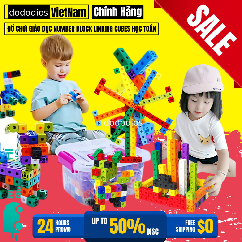 Đồ Chơi Giáo Dục Number Block Linking Cubes Học Toán Và Xếp Hình Sáng Tạo 100 Khối Numberblocks Toán