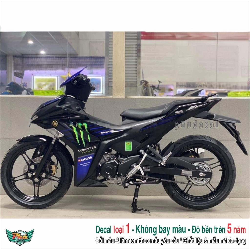 Tem rời exciter 155 đen xanh monter (14)