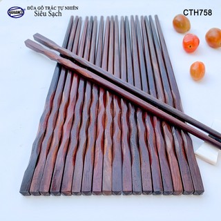 Đũa gỗ trắc siêu sạch - cth758- gỗ trắc lượn sóng chopstick of hahanco