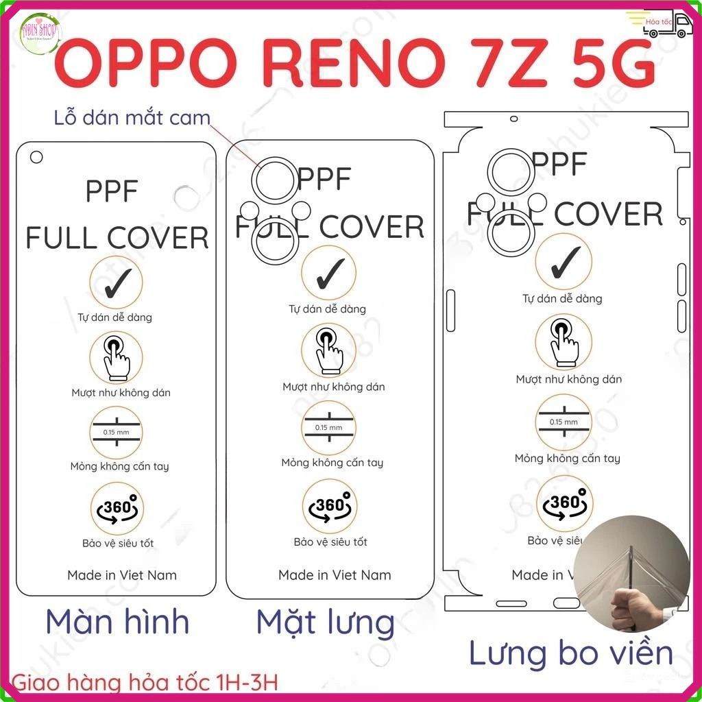 Dán PPF Oppo Reno 7 5G, Reno 7 pro 5G ,Oppo Reno 7z 5G, Reno 7 lite loại trong, nhám dành cho màn hì