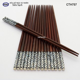 Đũa gỗ trắc việt nam đầu cẩm xà cừ đẹp an toàn cho sức khoẻ - cth757