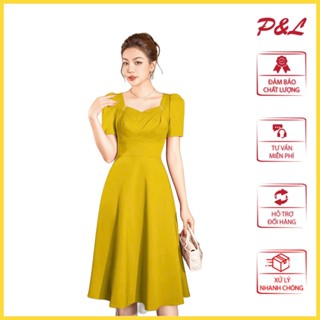 Váy Đầm Dự Tiệc Trung Niên Cho Mẹ Đi Tiệc Cưới Thiết Kế Cao Cấp Đầm Dự Tiệc Dáng Xòe Đính Charm PL80