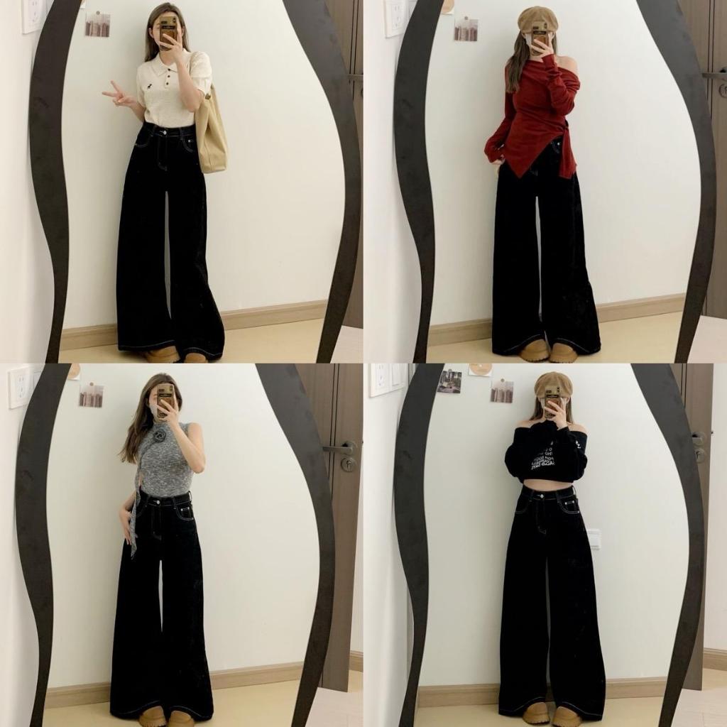 CONTRAST STITCH JEANS - Quần jeans màu cơ bản/chỉ trắng tương phản Whose Studio | BigBuy360 - bigbuy360.vn