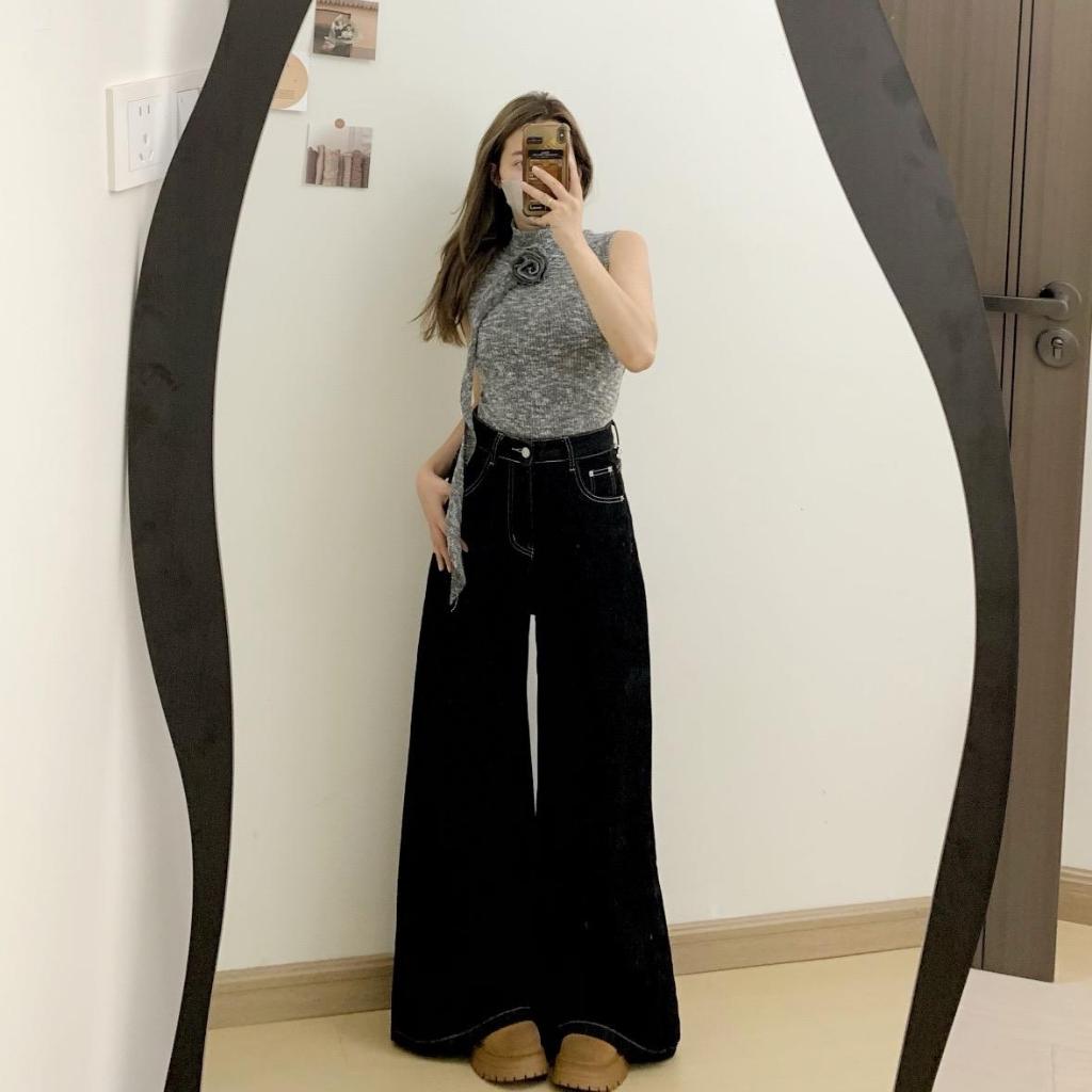 CONTRAST STITCH JEANS - Quần jeans màu cơ bản/chỉ trắng tương phản Whose Studio | BigBuy360 - bigbuy360.vn