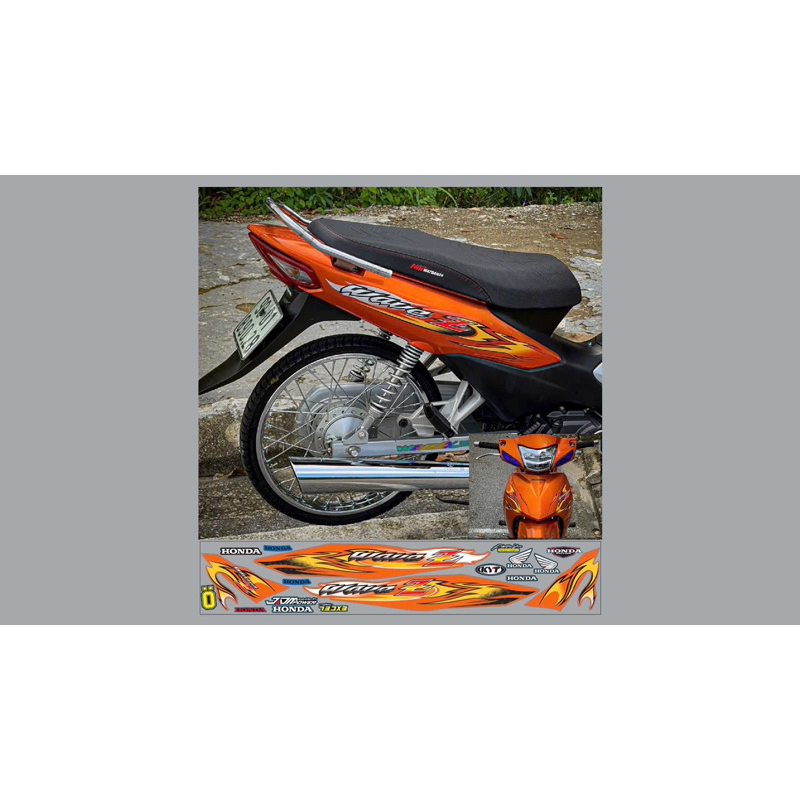 tem lửa chế Wave 110 2024 màu cam- Tem in vi tính cao cấp