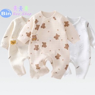  Áo liền quần cài chéo yutaka vải chần bông mềm mại dày ấm cho bé sơ sinh hàng quảng châu xuất khẩu 